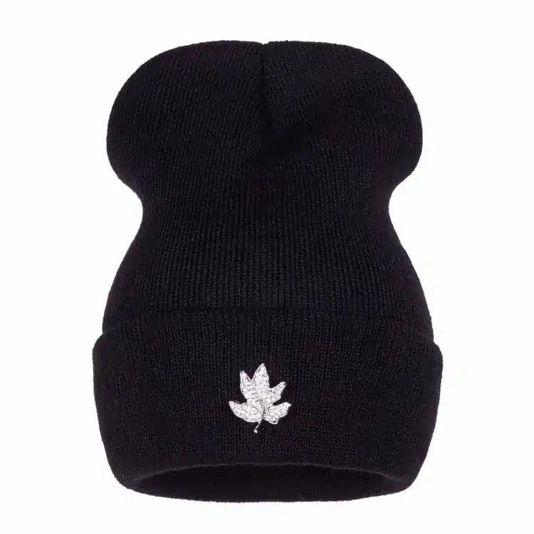 Ralferty Casual Crystal Leaf Beanie Winter Hats For Women Skullies Caps Female Chapeu Toca bonne gorras bonnet Cap Men Snowboard 4
