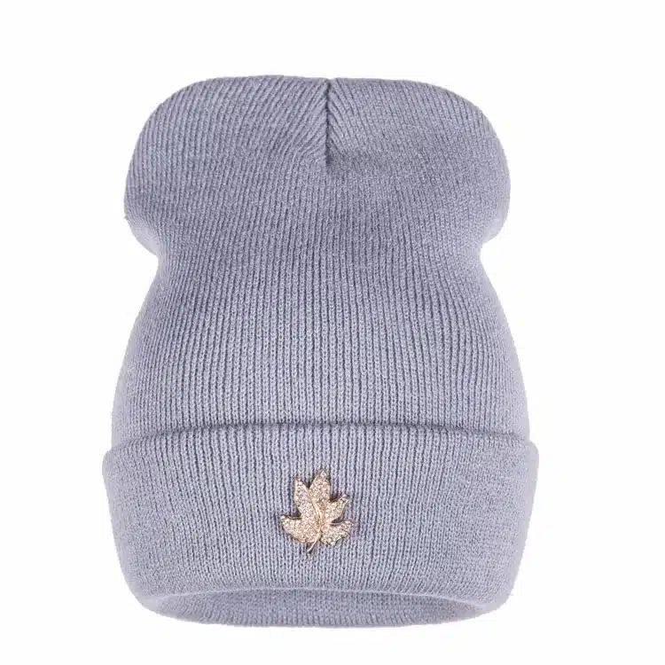 Ralferty Casual Crystal Leaf Beanie Winter Hats For Women Skullies Caps Female Chapeu Toca bonne gorras bonnet Cap Men Snowboard 5