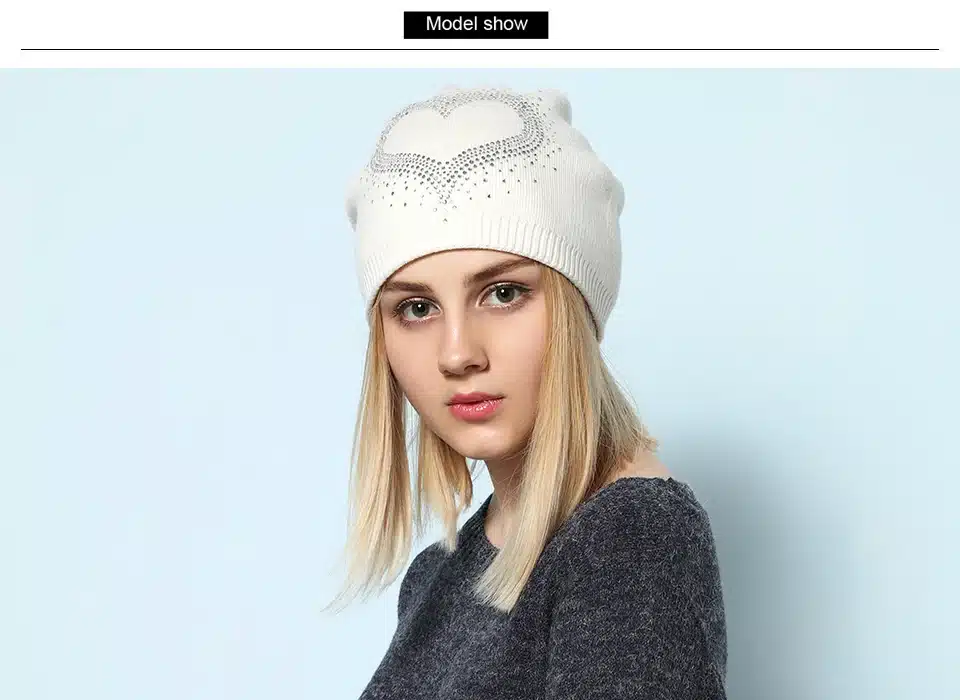 Ralferty 2018 Winter Women's Hats Wool Knitted Beanies Casual Double Layer Thick Warm Hats For Women Ski Cap bonnet femme gorros 1