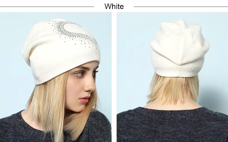Ralferty 2018 Winter Women's Hats Wool Knitted Beanies Casual Double Layer Thick Warm Hats For Women Ski Cap bonnet femme gorros 2