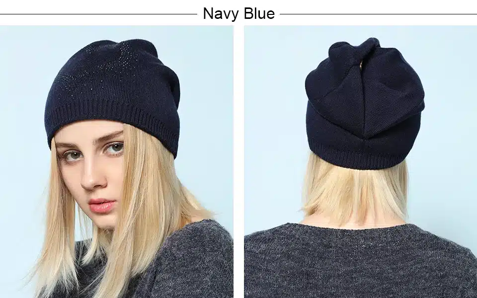 Ralferty 2018 Winter Women's Hats Wool Knitted Beanies Casual Double Layer Thick Warm Hats For Women Ski Cap bonnet femme gorros 4