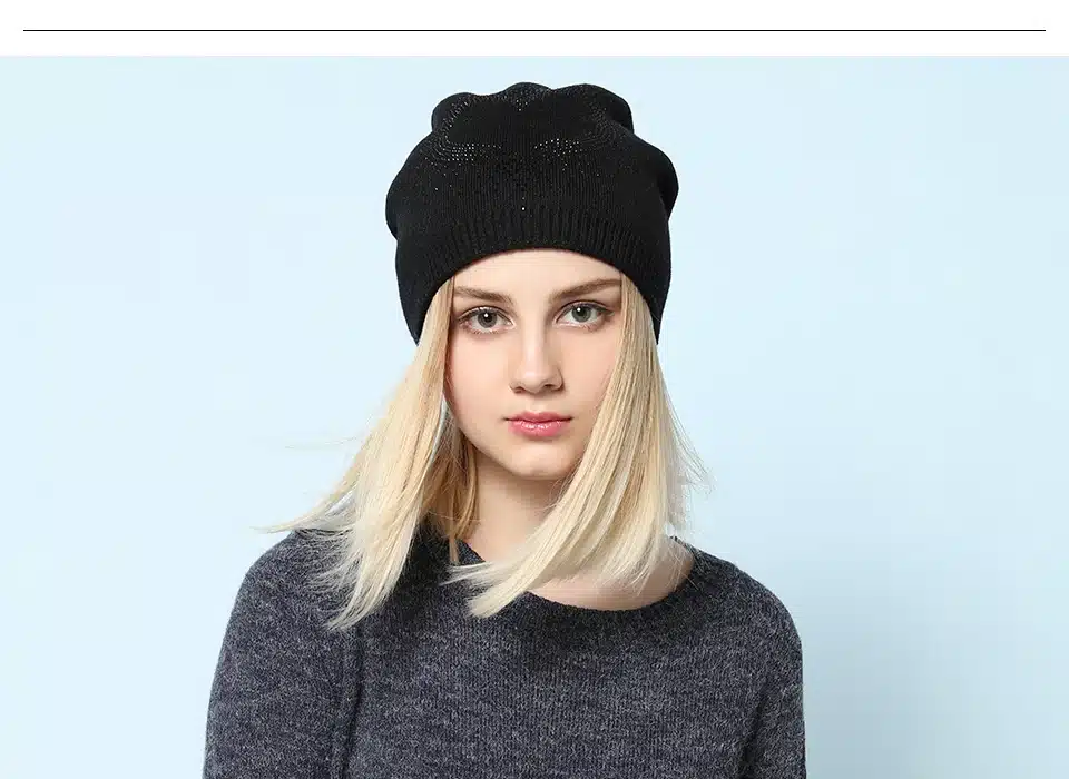 Ralferty 2018 Winter Women's Hats Wool Knitted Beanies Casual Double Layer Thick Warm Hats For Women Ski Cap bonnet femme gorros 7