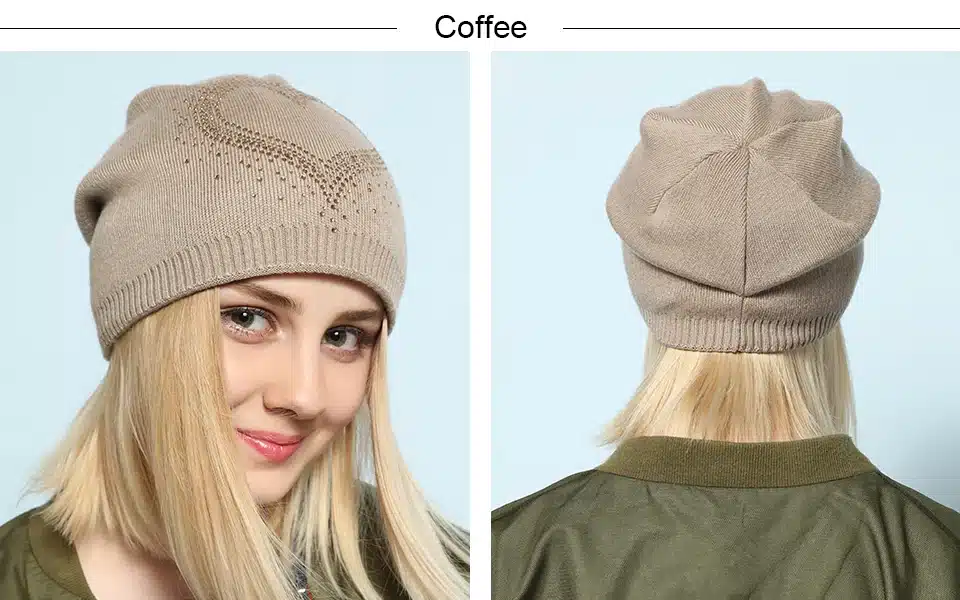 Ralferty 2018 Winter Women's Hats Wool Knitted Beanies Casual Double Layer Thick Warm Hats For Women Ski Cap bonnet femme gorros 14