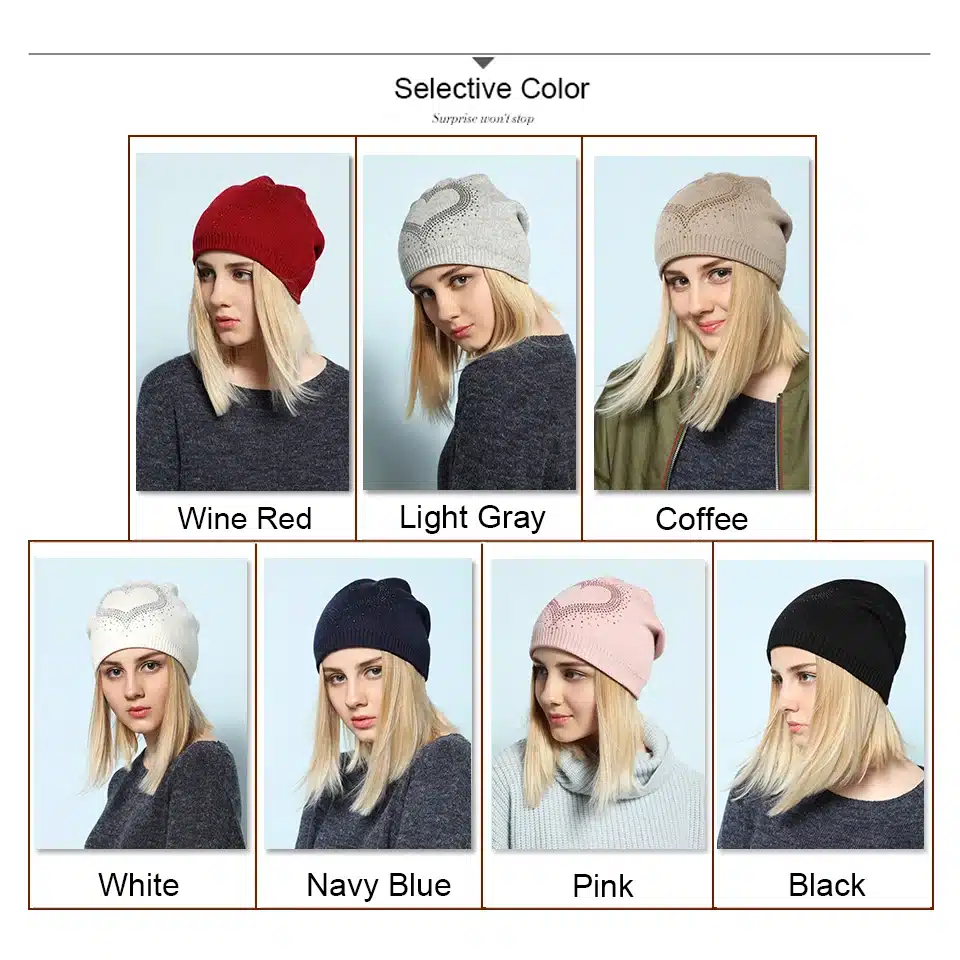 Ralferty 2018 Winter Women's Hats Wool Knitted Beanies Casual Double Layer Thick Warm Hats For Women Ski Cap bonnet femme gorros 15