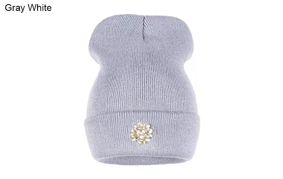 Ralferty Winter Hats For Women Flower Beanies Skullies Female bonnet femme gorros cappelli Cap Beanie gorra Black Acrylic Hat 13