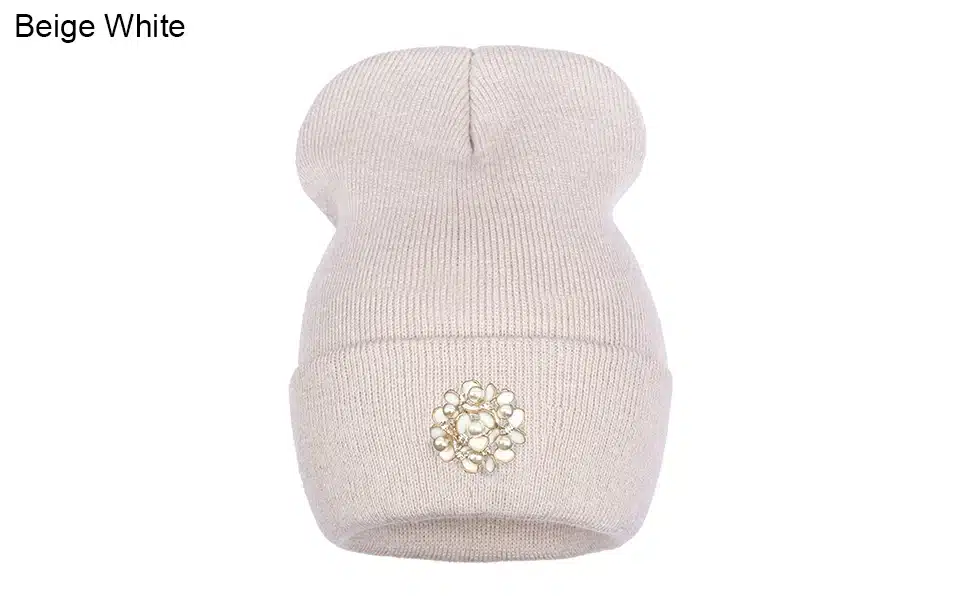 Ralferty Winter Hats For Women Flower Beanies Skullies Female bonnet femme gorros cappelli Cap Beanie gorra Black Acrylic Hat 16