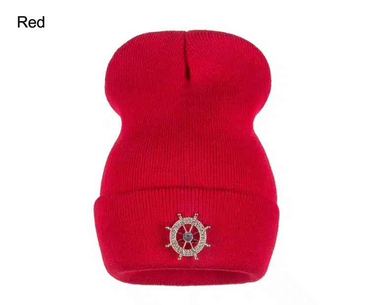 Ralferty 2017 Rudder Decorated Women's Winter Hat Brand Female Skullies Beanies Knitted Hats For Woman Caps Black White gorras 4