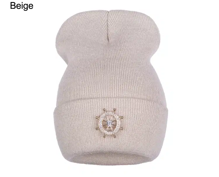 Ralferty 2017 Rudder Decorated Women's Winter Hat Brand Female Skullies Beanies Knitted Hats For Woman Caps Black White gorras 5