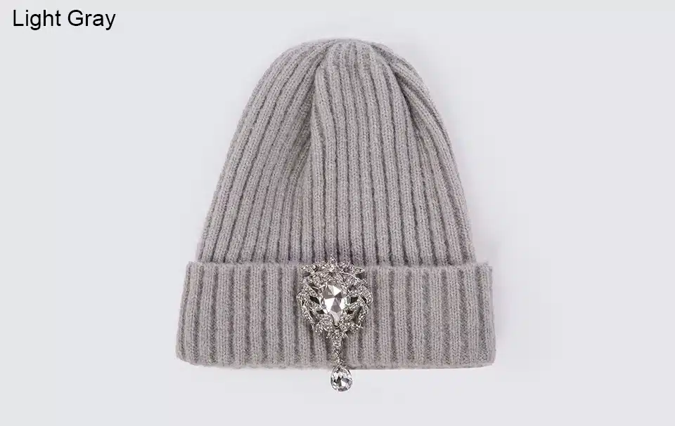 Ralferty Knitted Winter Hat Women Skullies Beanies Ladies Luxury Crystal Hats Cap Autumn Warm Skull beanie Black bonnet femme 1