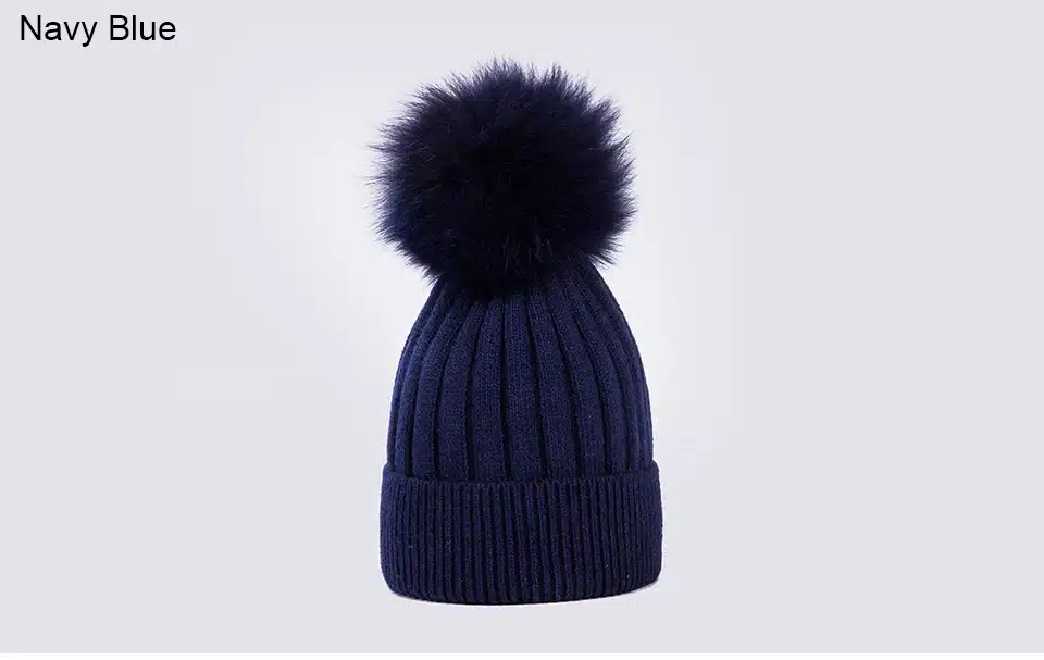 Ralferty Warm Winter Hat For Women Beanie Knitted Rabbit Hats Real Fox Fur Pompom Skullies Pom Pom Cap Ski bonnet femme gorros 16