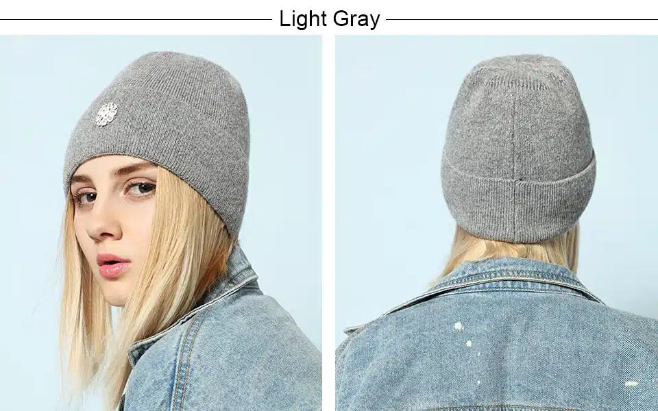 Ralferty 2018 Winter Knitting Rabbit Acrylic Beanies Hats for Women Gorros Bonnets Caps Woman's Hat Floral Decorate Skullies 4