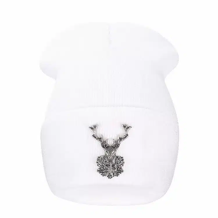 Ralferty 2017 New Knitting Winter Acrylic Brand Skullies Beanies Hip Hop Warm Hats Metal Fawn Decorate Caps For Women Christmas 2