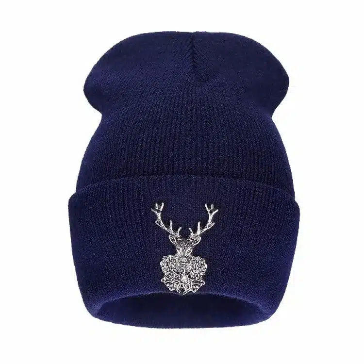Ralferty 2017 New Knitting Winter Acrylic Brand Skullies Beanies Hip Hop Warm Hats Metal Fawn Decorate Caps For Women Christmas 5