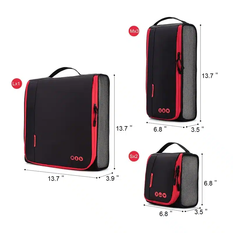BAGSMART New Breathable Travel Accessories 6 Set Packing Cubes Luggage Packing Organizers Bag Fit 24" Carry on Suitcase 20
