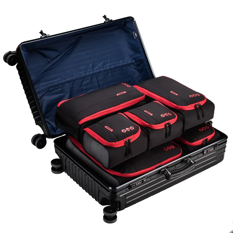 BAGSMART New Breathable Travel Accessories 6 Set Packing Cubes Luggage Packing Organizers Bag Fit 24" Carry on Suitcase 39