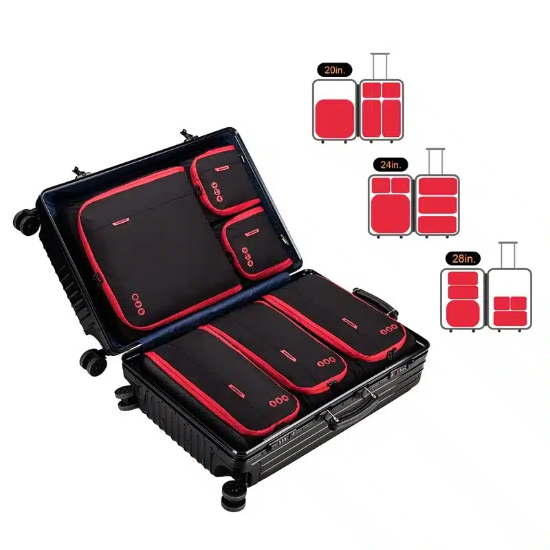 BAGSMART New Breathable Travel Accessories 6 Set Packing Cubes Luggage Packing Organizers Bag Fit 24" Carry on Suitcase 48