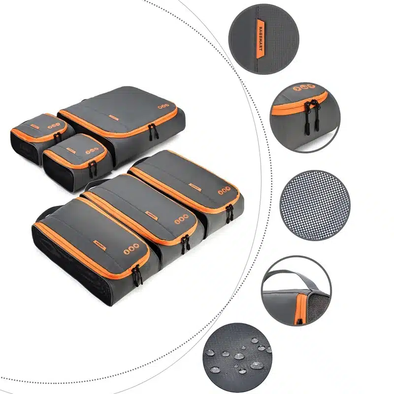 BAGSMART New Breathable Travel Accessories 6 Set Packing Cubes Luggage Packing Organizers Bag Fit 24" Carry on Suitcase 78