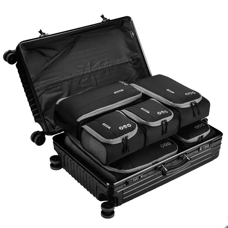 BAGSMART New Breathable Travel Accessories 6 Set Packing Cubes Luggage Packing Organizers Bag Fit 24" Carry on Suitcase 107