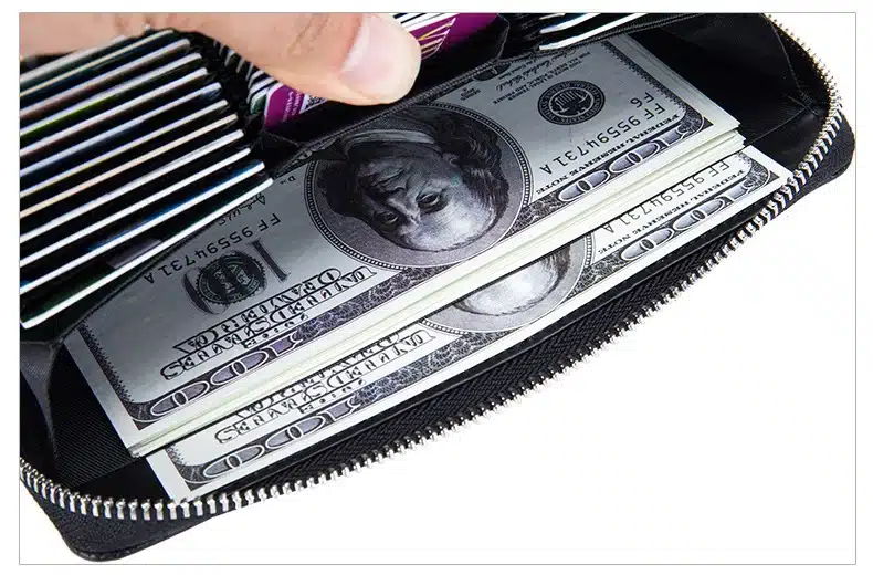 Leather RFID Blocking Credit Card Holder Men Anti Theft Travel Passport Long Wallet Women Business ID Holder 36 Cards Purse 13