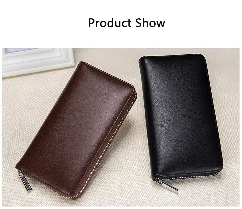 Leather RFID Blocking Credit Card Holder Men Anti Theft Travel Passport Long Wallet Women Business ID Holder 36 Cards Purse 14