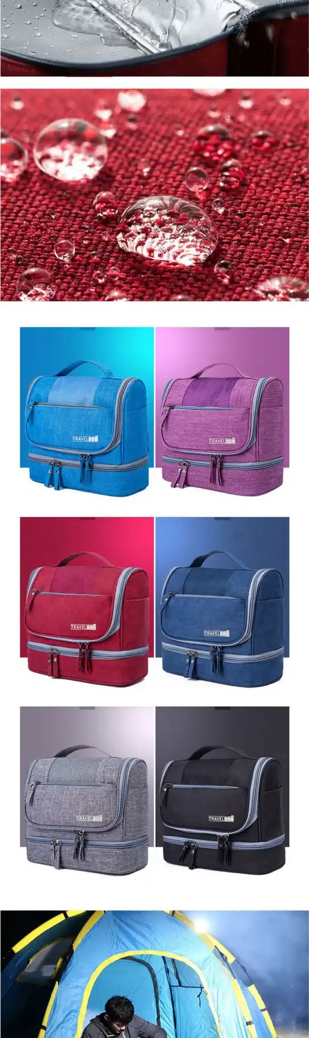 Waterproof Double Layer Travel Toiletry Kit for Men Women Portable Makeup Pouch Cosmetic Bags Beauty Bag Organizer Carry On Case 11