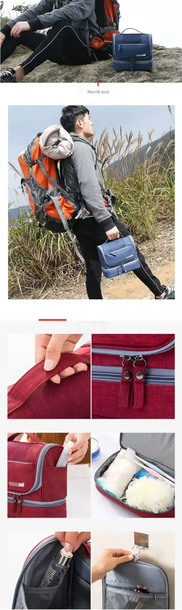 Waterproof Double Layer Travel Toiletry Kit for Men Women Portable Makeup Pouch Cosmetic Bags Beauty Bag Organizer Carry On Case 13