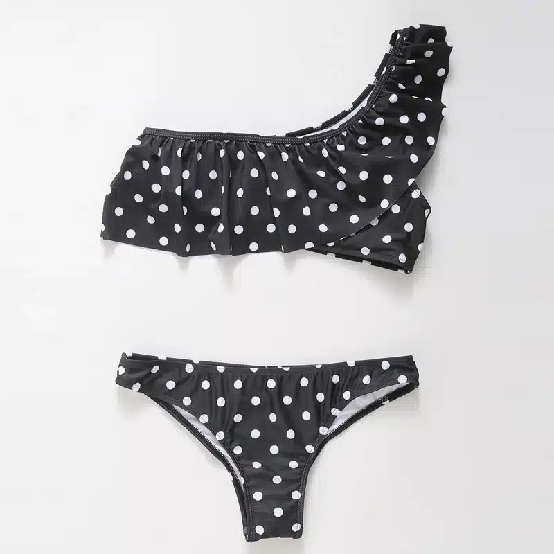 INGAGA Bikinis 2019 One Shoulder Swimsuit Ruffle Swimwear Women Solid Swimming Suit for Women Sexy biquini Beachwear 23