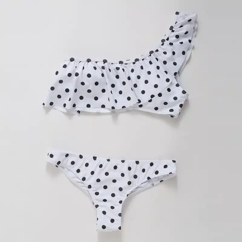 INGAGA Bikinis 2019 One Shoulder Swimsuit Ruffle Swimwear Women Solid Swimming Suit for Women Sexy biquini Beachwear 25