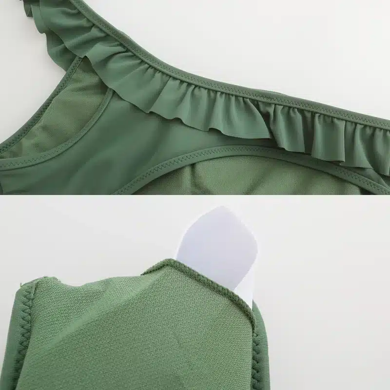 INGAGA Bikinis 2019 One Shoulder Swimsuit Ruffle Swimwear Women Solid Swimming Suit for Women Sexy biquini Beachwear 37
