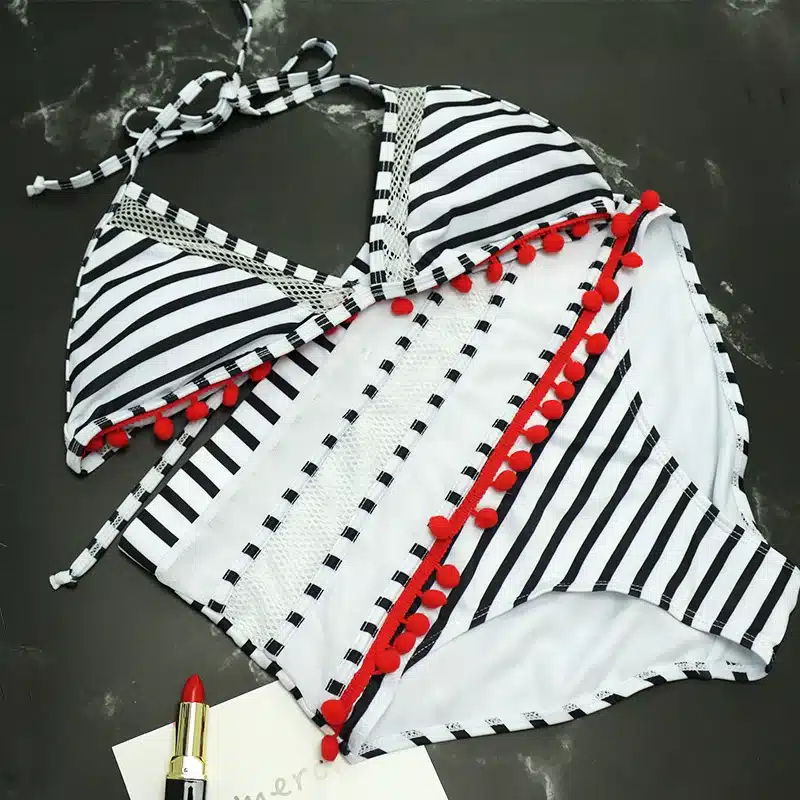 2019 Sexy Halter Retro Mesh Hollow Out String Biquini Bathing Suit Female Swimsuit High Waist Plus Size Swimwear Women Bikini 20