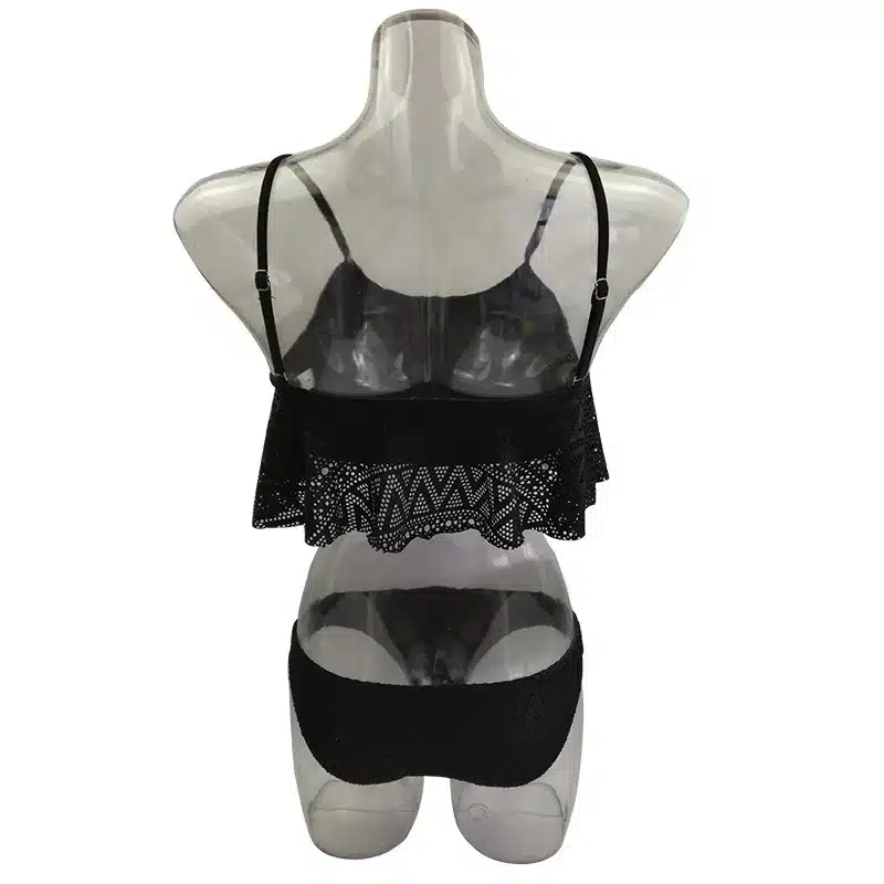 Push Up New 2018 Simple Solid Color Bikini Set Sexy Low Waist Beach Swimwear Women Lace Up Flounce Summer Brazilian Swimsuit 24