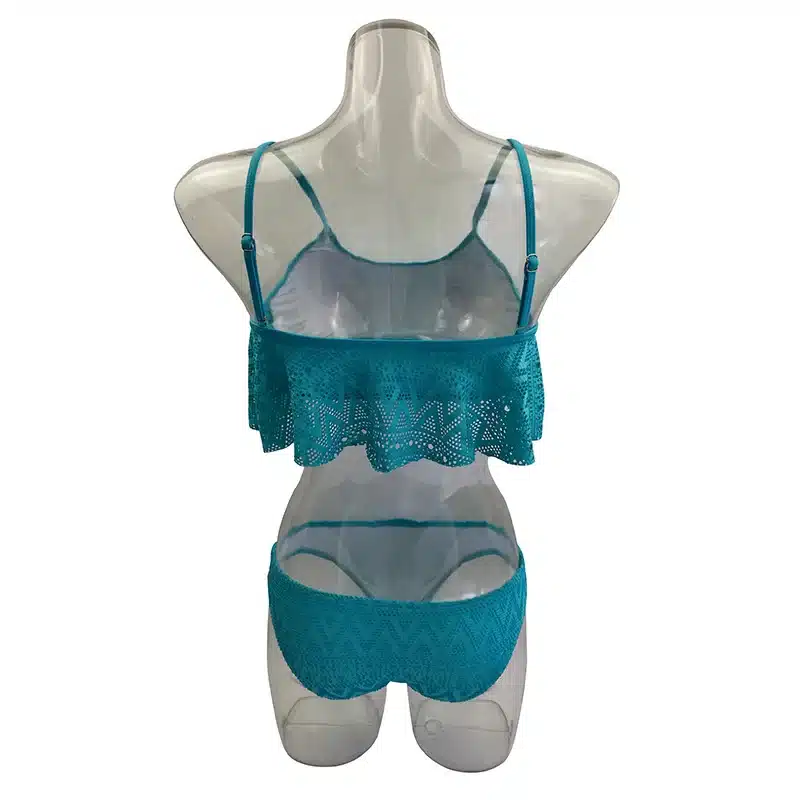Push Up New 2018 Simple Solid Color Bikini Set Sexy Low Waist Beach Swimwear Women Lace Up Flounce Summer Brazilian Swimsuit 30