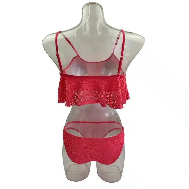 Push Up New 2018 Simple Solid Color Bikini Set Sexy Low Waist Beach Swimwear Women Lace Up Flounce Summer Brazilian Swimsuit 36