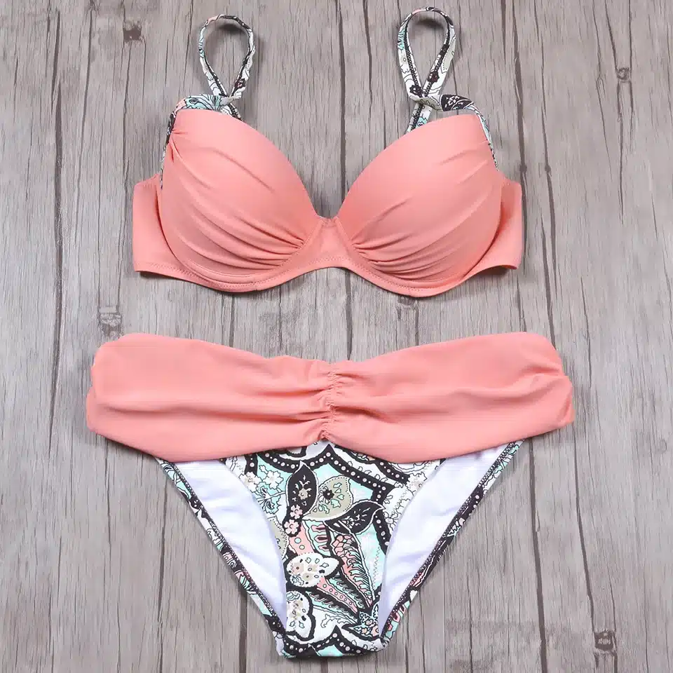 NAKIAEOI Sexy Bikinis Women Swimsuit 2018 Summer Low Waisted Bathing Suits Halter Top Push Up Bikini Set Plus Size Swimwear XXL 16