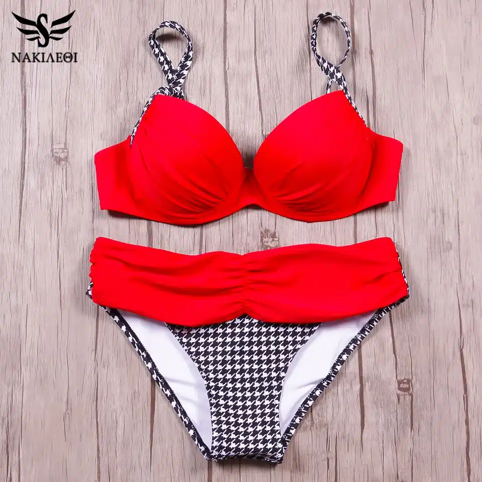 NAKIAEOI Sexy Bikinis Women Swimsuit 2018 Summer Low Waisted Bathing Suits Halter Top Push Up Bikini Set Plus Size Swimwear XXL 20