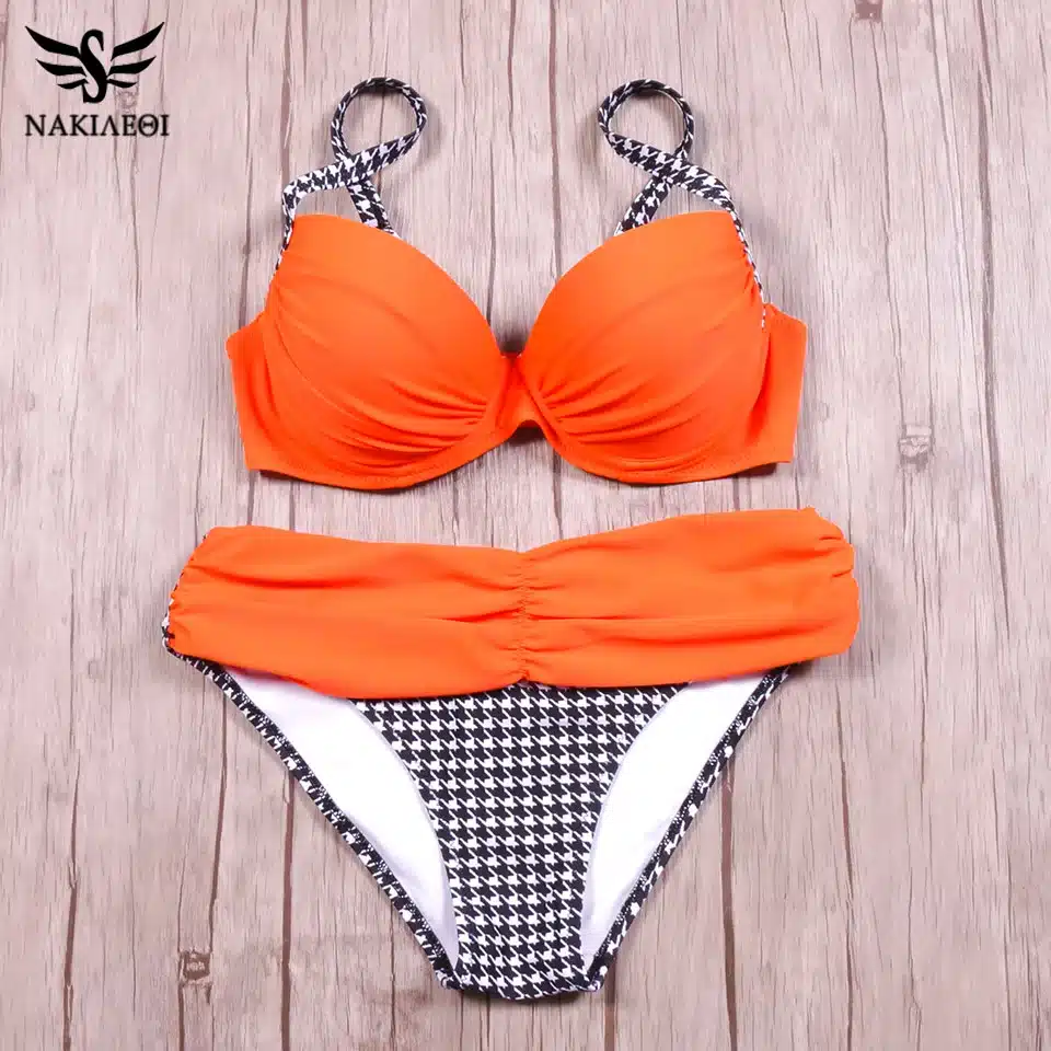 NAKIAEOI Sexy Bikinis Women Swimsuit 2018 Summer Low Waisted Bathing Suits Halter Top Push Up Bikini Set Plus Size Swimwear XXL 22