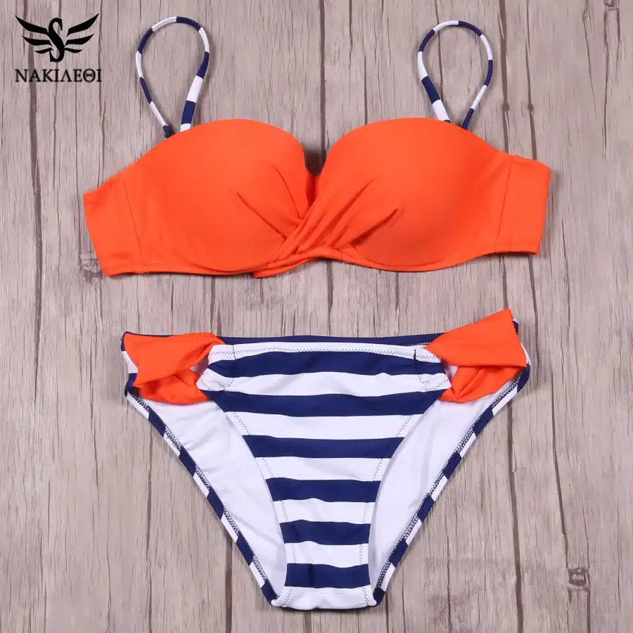 NAKIAEOI Sexy Bikinis Women Swimsuit 2018 Summer Low Waisted Bathing Suits Halter Top Push Up Bikini Set Plus Size Swimwear XXL 27