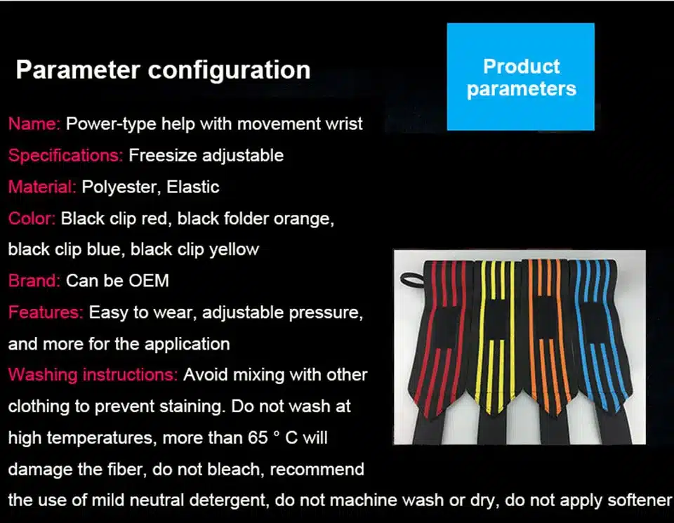 1Pcs Adjustable Wristband Elastic Wrist Wraps Bandages for Weightlifting Powerlifting Breathable Wrist Support 4colors 11