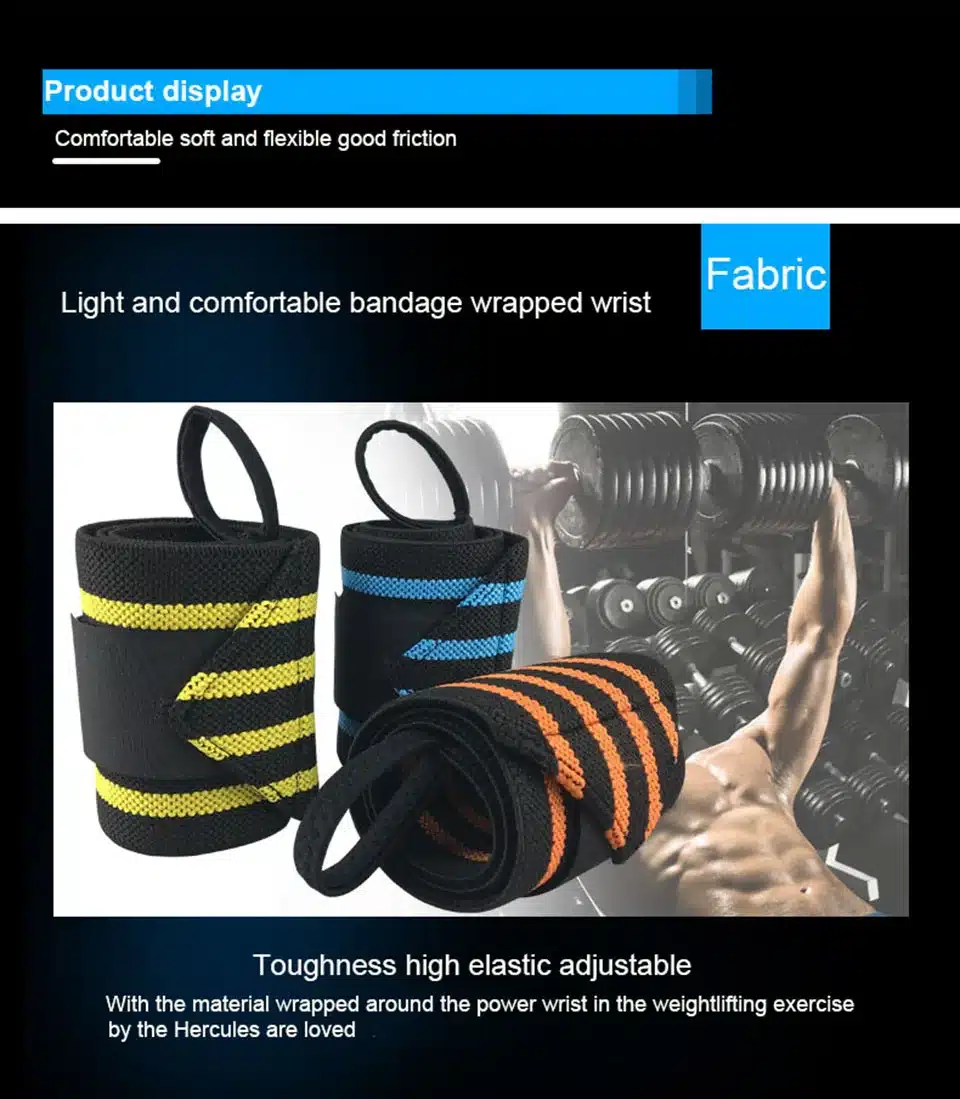 1Pcs Adjustable Wristband Elastic Wrist Wraps Bandages for Weightlifting Powerlifting Breathable Wrist Support 4colors 14
