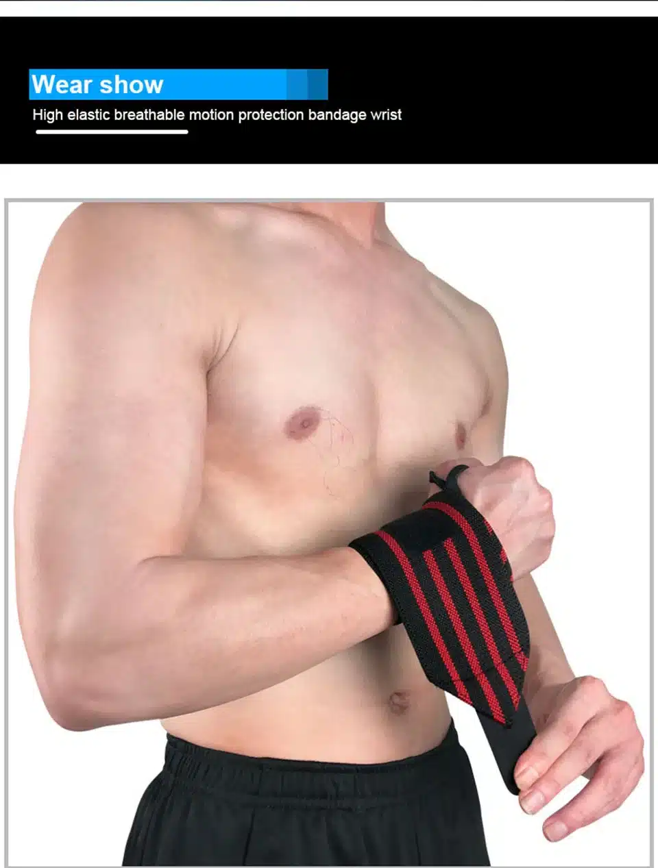1Pcs Adjustable Wristband Elastic Wrist Wraps Bandages for Weightlifting Powerlifting Breathable Wrist Support 4colors 20