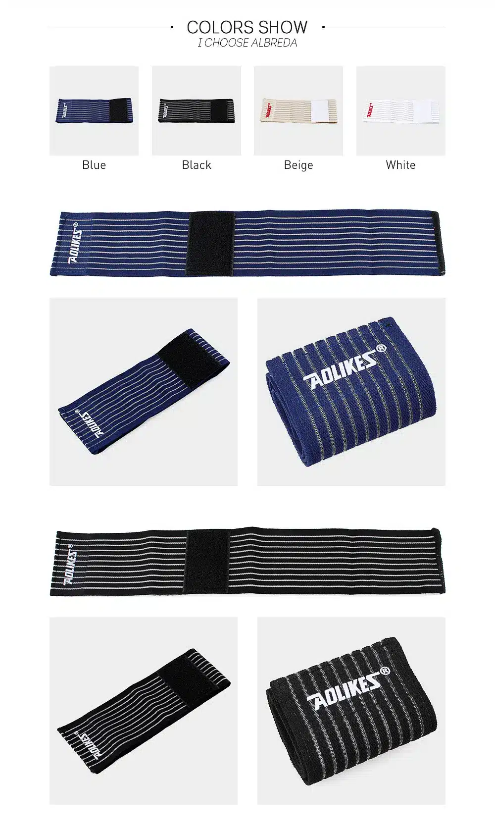 ALBREDA 1 piece Elastic Sport Bandage Wristband hand Gym Support wrist brace Wrap Tennis Cotton Weat band Fitness Powerlifting 12
