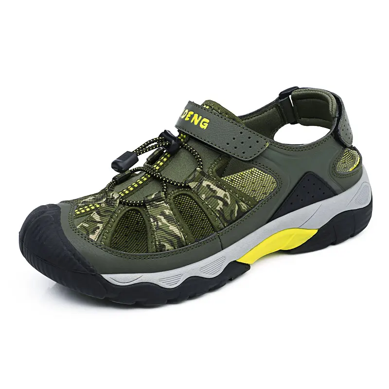 Summer Pu Leather Sandals For Men Rubber Outdoor Men Beach Shoes Anti-Slip Trekking Sandals Weight Light Male Hiking Sandals 16