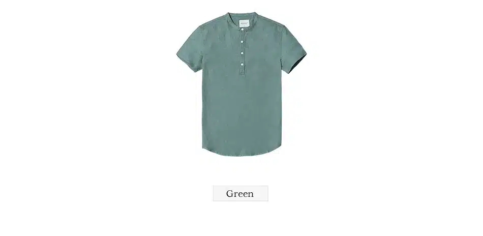 Simwood 2019 New Arrival Summer Short-sleeved Shirts Men 100% Linen White Solid Color Slim Fit Plus Size Collarless Tops CS1534 30