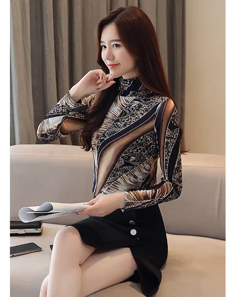 Autumn Plus Size 3XL Long Sleeve Shirt Women Fashion Woman Blouses 2019 Print Lace Blouse Womens Tops and Blouses Blusas 1085 40 40