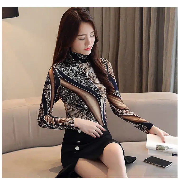 Autumn Plus Size 3XL Long Sleeve Shirt Women Fashion Woman Blouses 2019 Print Lace Blouse Womens Tops and Blouses Blusas 1085 40 41