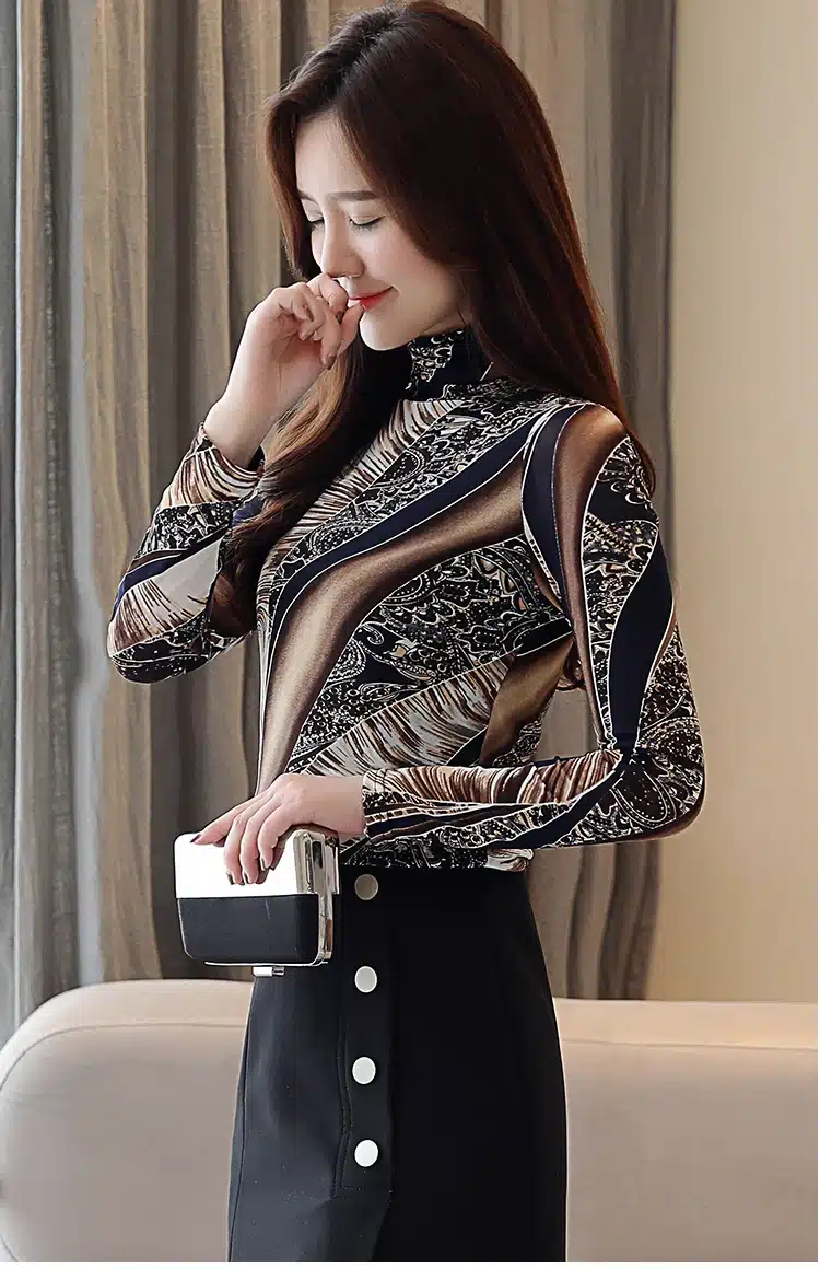 Autumn Plus Size 3XL Long Sleeve Shirt Women Fashion Woman Blouses 2019 Print Lace Blouse Womens Tops and Blouses Blusas 1085 40 43
