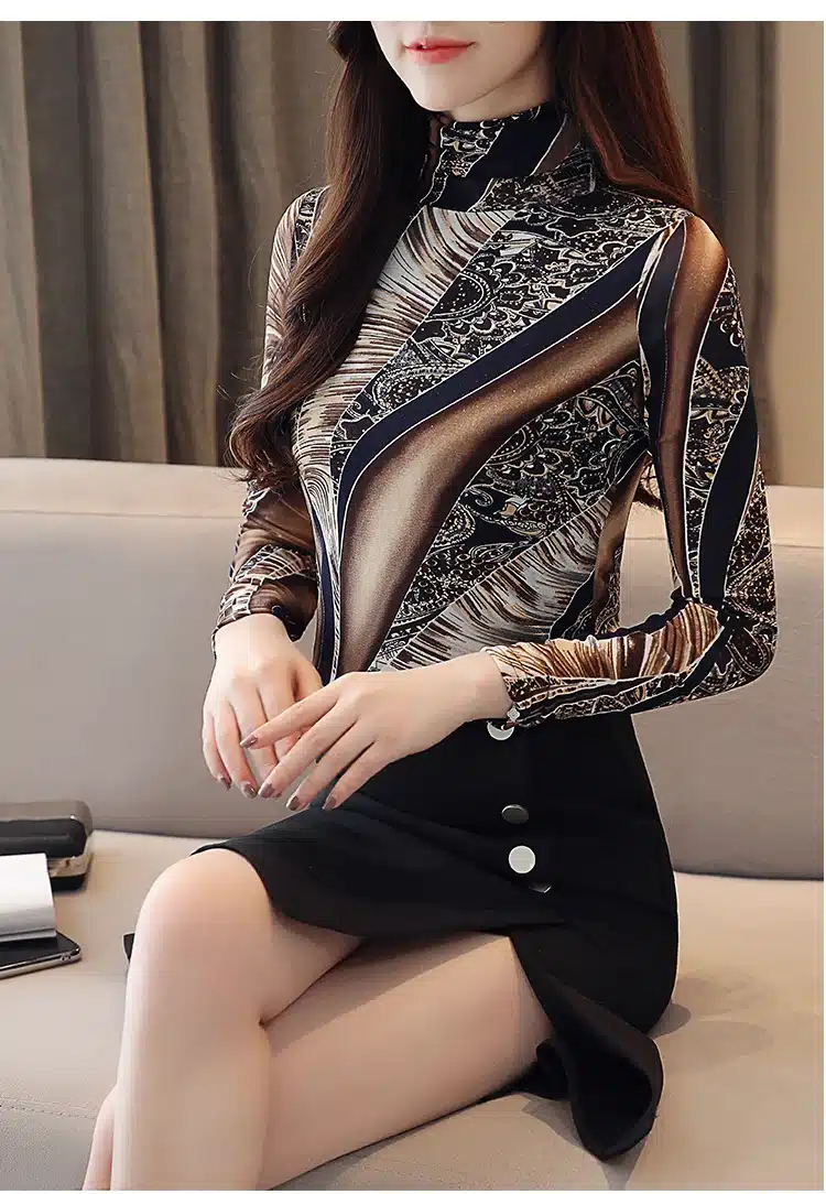 Autumn Plus Size 3XL Long Sleeve Shirt Women Fashion Woman Blouses 2019 Print Lace Blouse Womens Tops and Blouses Blusas 1085 40 44