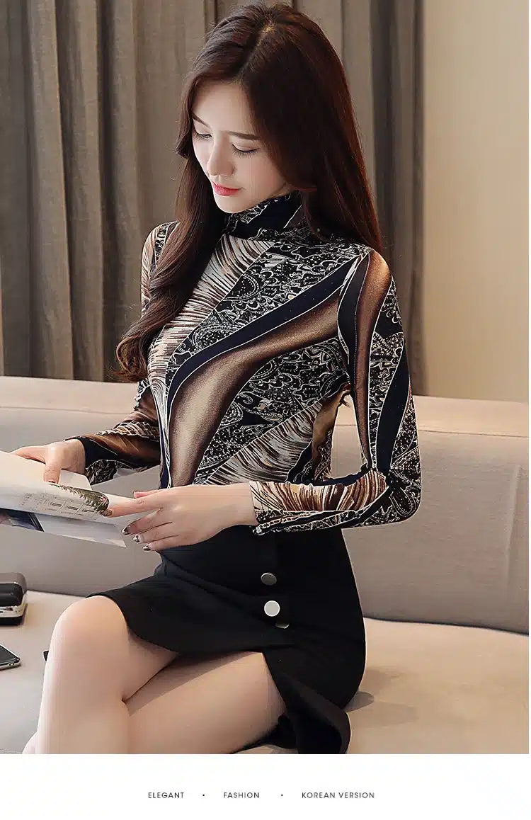 Autumn Plus Size 3XL Long Sleeve Shirt Women Fashion Woman Blouses 2019 Print Lace Blouse Womens Tops and Blouses Blusas 1085 40 46