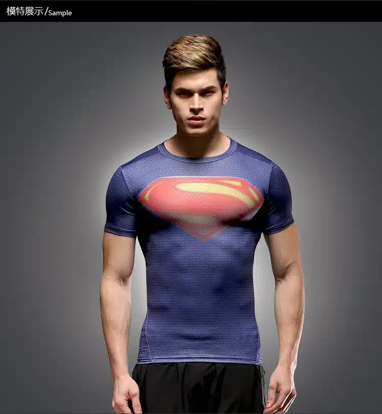 marvel batman Captain America t-shirt hot superman t shirt men joges 2019 Superhero tights quick-dry T-shirt Summer clothing 5
