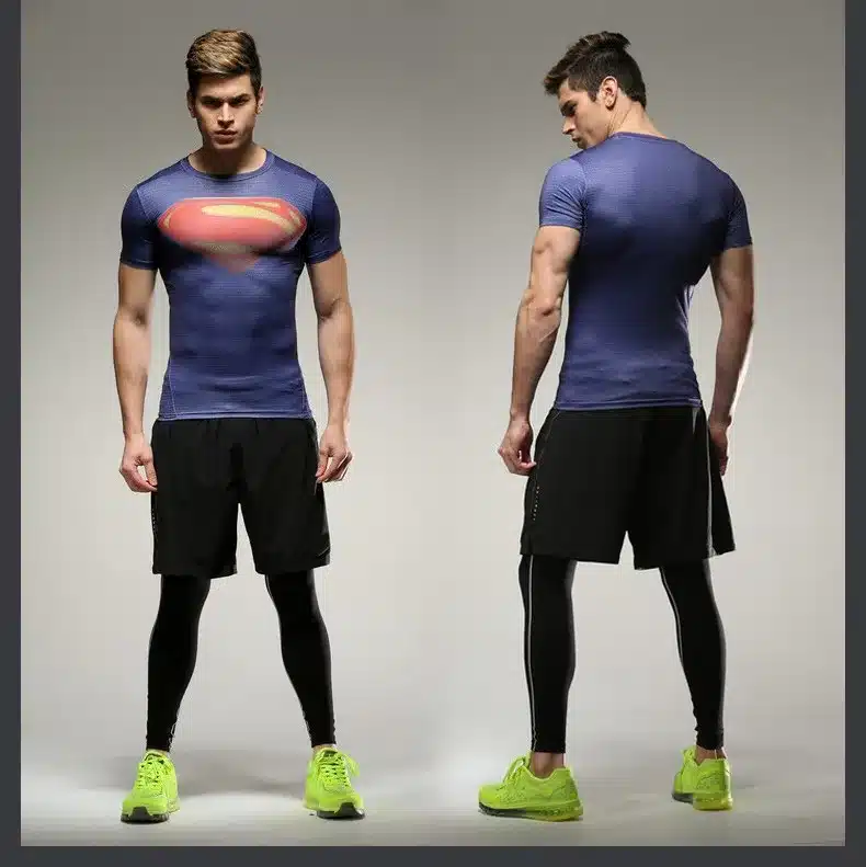 marvel batman Captain America t-shirt hot superman t shirt men joges 2019 Superhero tights quick-dry T-shirt Summer clothing 9